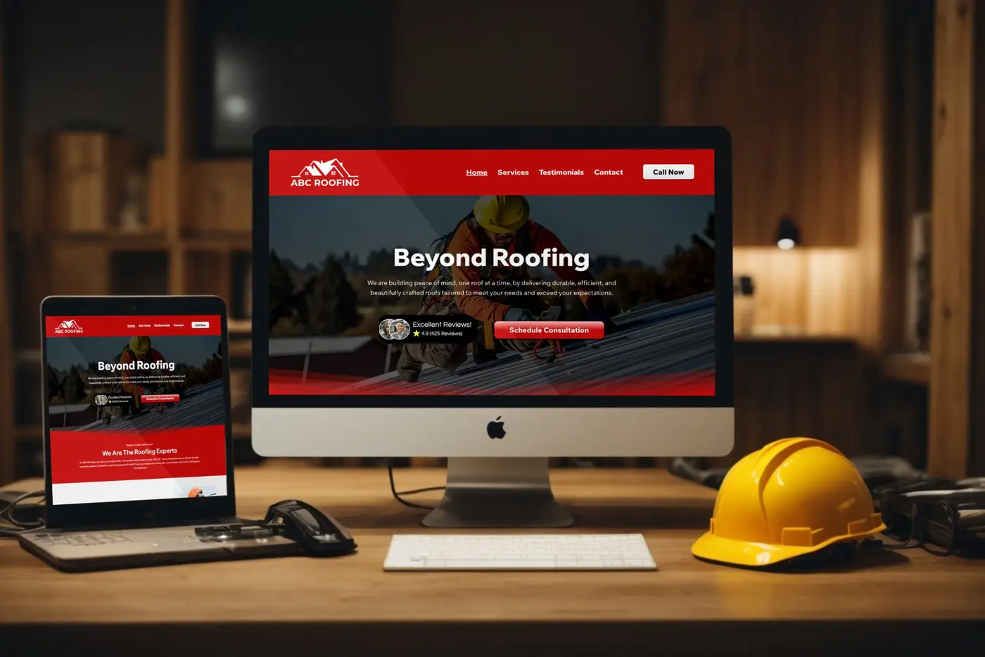 ABC Roofing website built by Demand Mojo