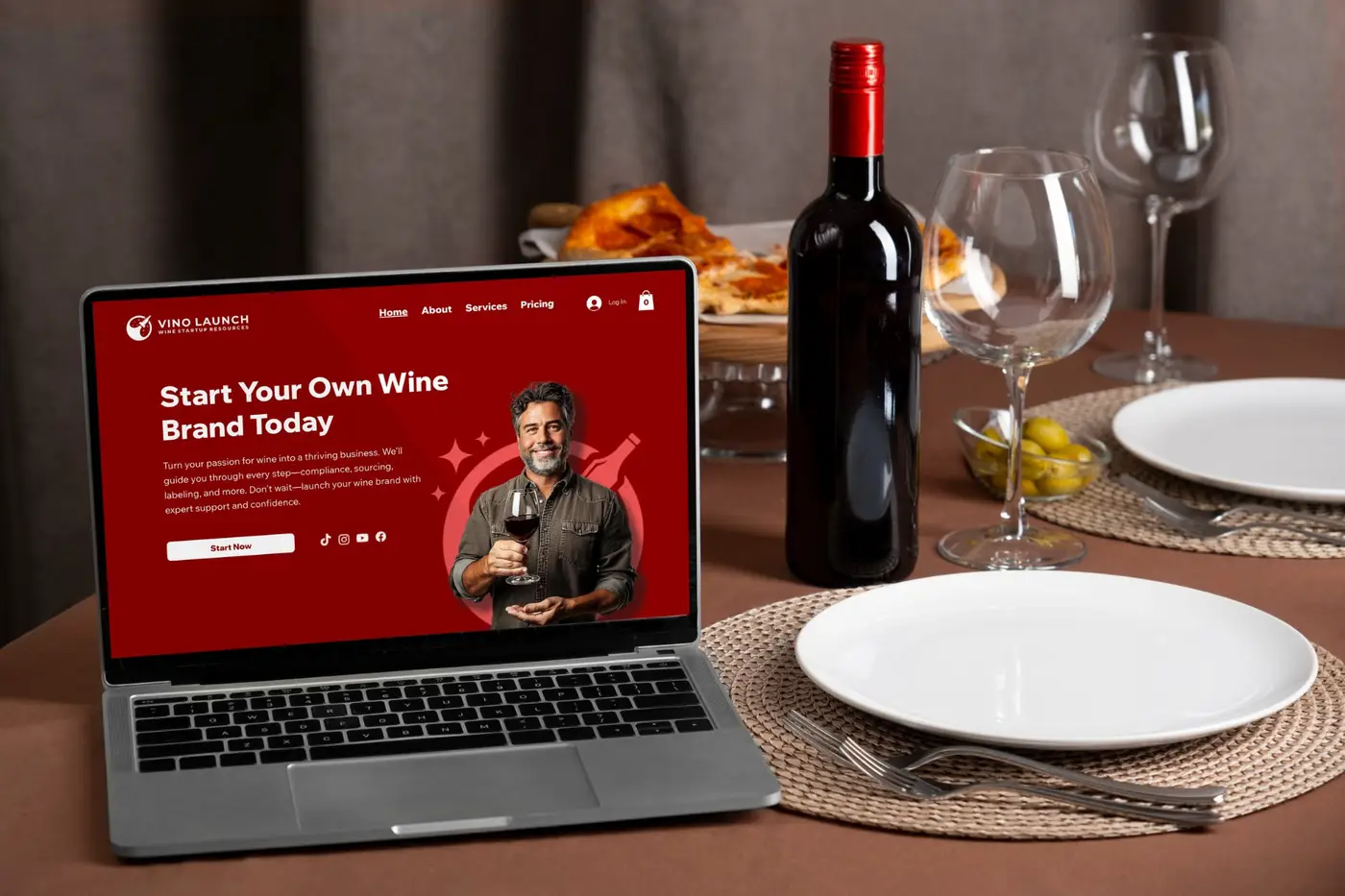 Vino Launch website built by Demand Mojo